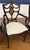 Set of Four Inlaid Shieldback Dining Chairs With Arms - Showroom Samples For Sale - Image 11 of 12