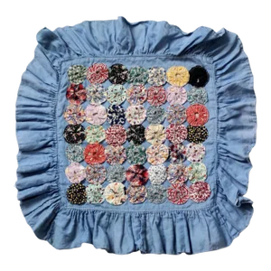 Vintage Yo-Yo Quilted Pillow Cover