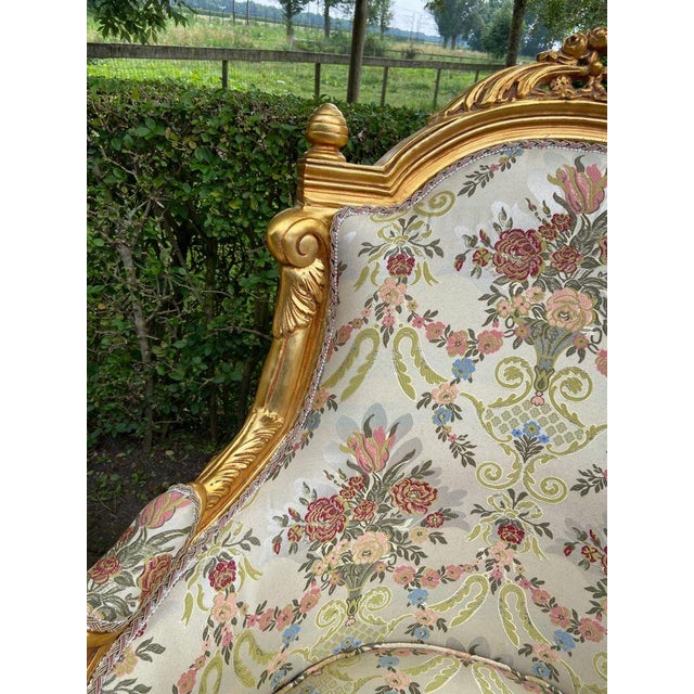 Late 20th Century Late20C French Artisan Louis XVI Gold Beech Bergère Pair For Sale - Image 5 of 13