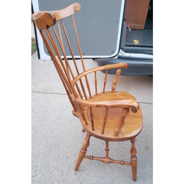 Nichols & Stone Old Pine Finish Solid Maple Windsor Braced Comb Back