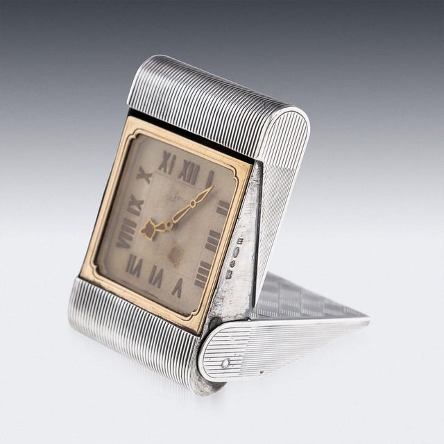Antique 20th Century Silver Travel Clock from Cartier, 1908 For Sale - Image 4 of 11