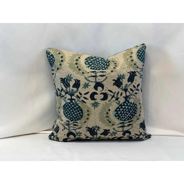 Contemporary Contemporary Pomegranate Linen 20”x20” Feather/Down Pillows -a Pair For Sale - Image 3 of 4