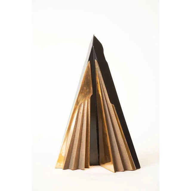Mid Century Modern Italian Bronze and Black Stained Wood Sculpture, 1950's For Sale - Image 10 of 10