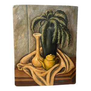 Modernism (d.1940) Still Life, Signed Oil on Artist Board