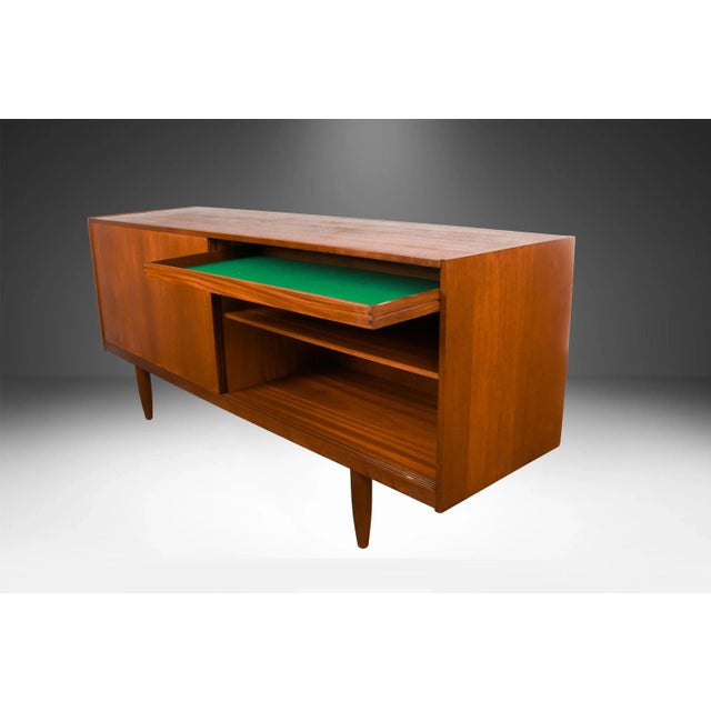 Teak Mid Century Denmark Sliding Door Sideboard Credenza For Sale - Image 10 of 14