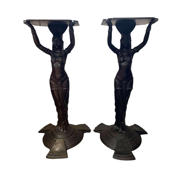 Vintage Cast Iron Tables of Female Figures, 1920s For Sale - Image 14 of 14