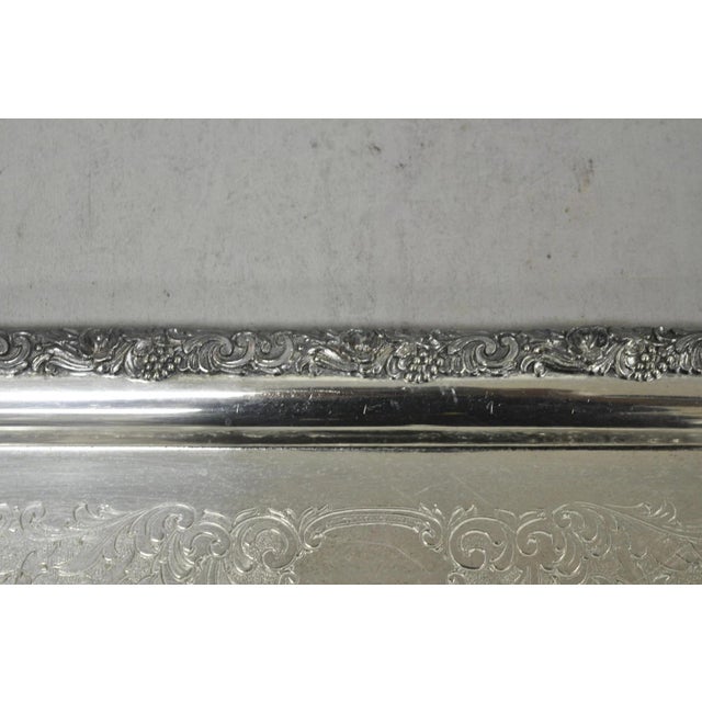 Vintage English Victorian Silver Plated Copper Narrow Serving Platter Bar Tray For Sale - Image 11 of 18