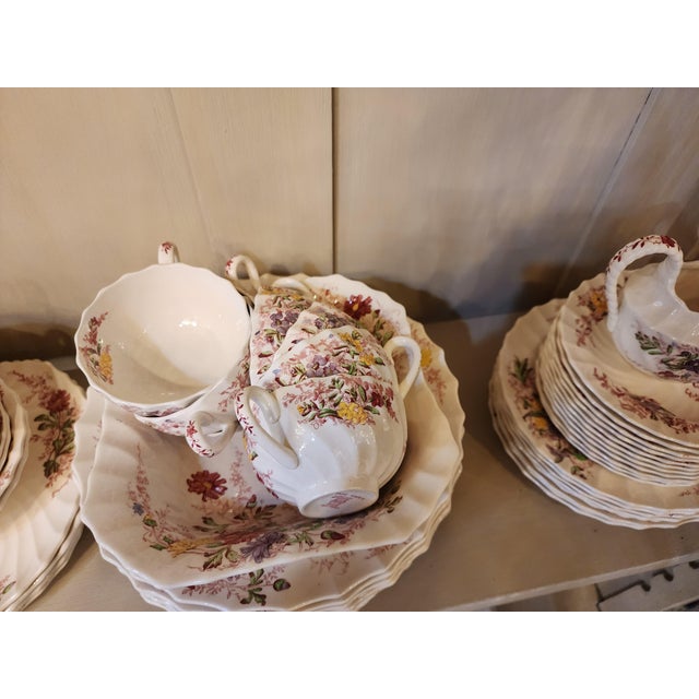 Spode 1940s Spode Fairy Dell Vintage Dinner Set 49 Piece For Sale - Image 4 of 7