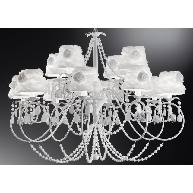 Contemporary Victory Rose Chandelier in Chrome and Italian Cut Glass by Aggiolight For Sale - Image 3 of 7