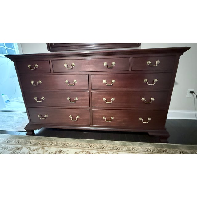 Wood Henkel Harris 66" Solid Mahogany Dresser For Sale - Image 7 of 8