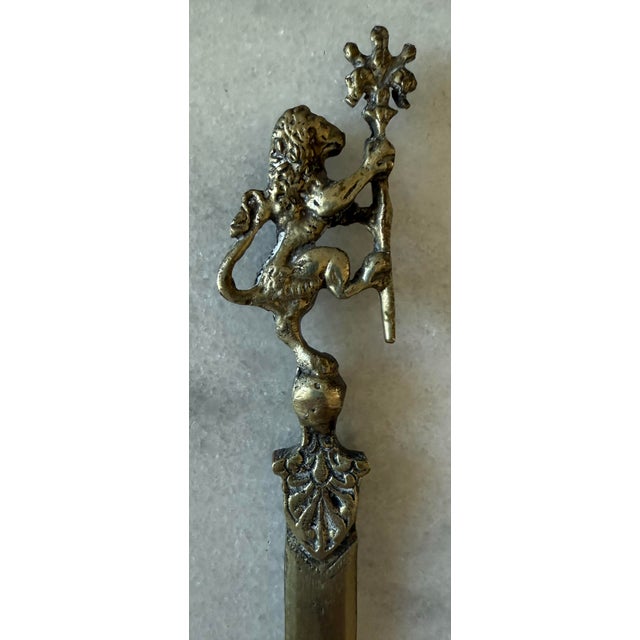 Early 20th Century Vintage Brass Letter Opener From Italy For Sale - Image 5 of 6