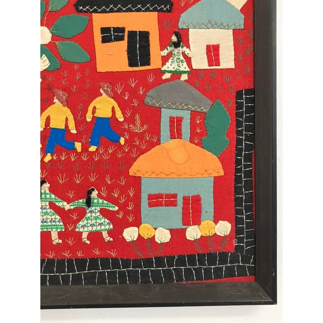 Tereza Laztiko – Signed Mexican Appliqué Folk Art Village Scene For Sale - Image 4 of 12