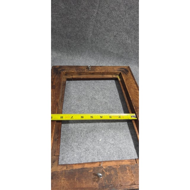 Antique Tramp Art Carved Wood Frame With Layered Geometric Design For Sale - Image 18 of 18