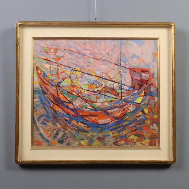 Carlo Montarsolo, Modern Painting,1956, Oil on Hardboard For Sale - Image 13 of 13