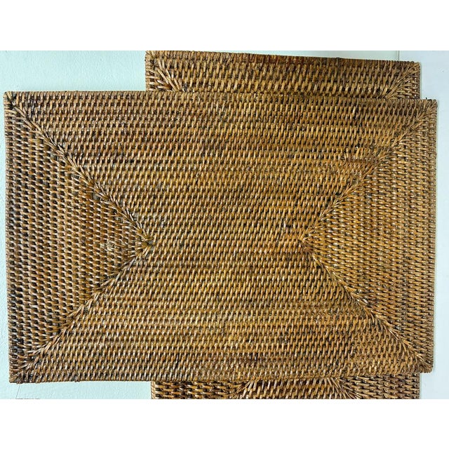 Vintage Rattan Plates, Serving Tray and Placemats, 1970s, Set of 13 For Sale - Image 11 of 18