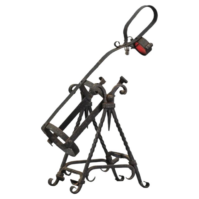 Vintage German Wrought Iron Bottle Cradle Pourer, 1970s For Sale