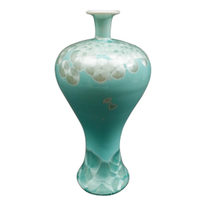 John Richard Powder Blue Mother of Pearl Porcelain Vase 13 1/2"