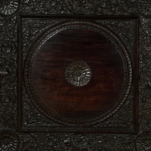 Antique Anglo Indian Carved Rosewood Table For Sale In West Palm - Image 6 of 14