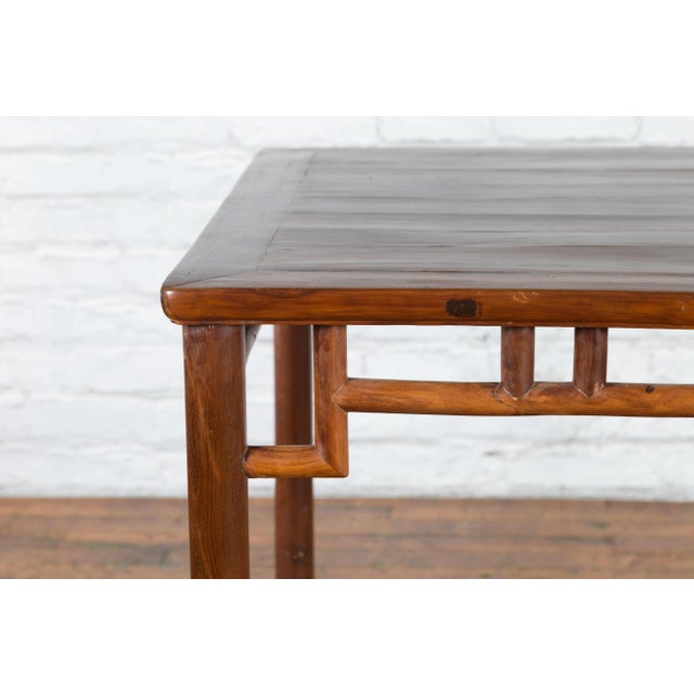 19th Century Chinese Qing Dynasty Period Game Table with Humpback Stretchers For Sale - Image 10 of 13