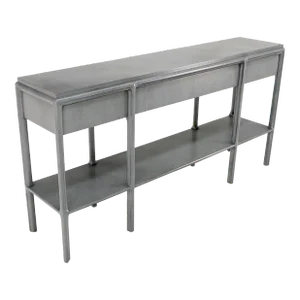 Widdicomb Faux Finish 3 Drawer Long Sofa Console Table Credenza W/ Shelf