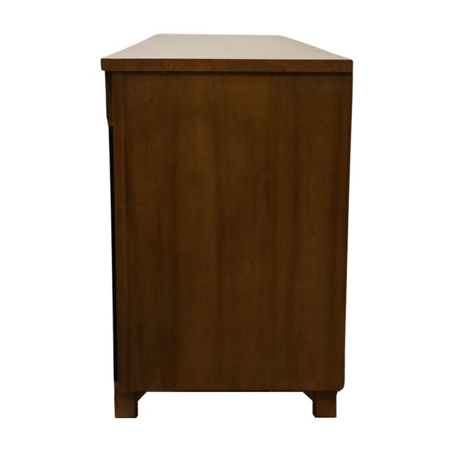 American of Martinsville Banded Walnut British Imperial 80" Triple Dresser 6106-2 For Sale - Image 10 of 12