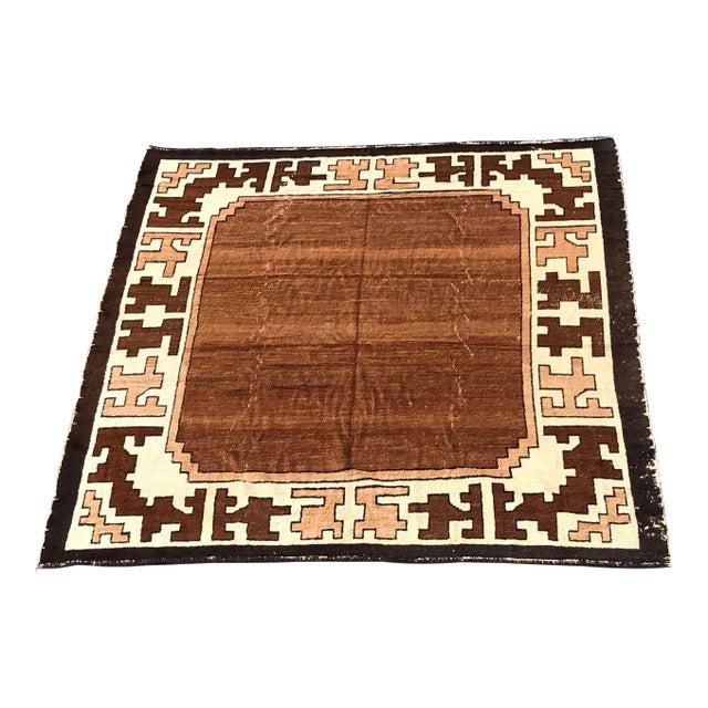 An Awesome Primitive,decorative, Vintage Design Magnolia Rug For Sale