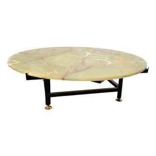 Coffee Table in Iron and Onyx, Italy, 1970s For Sale
