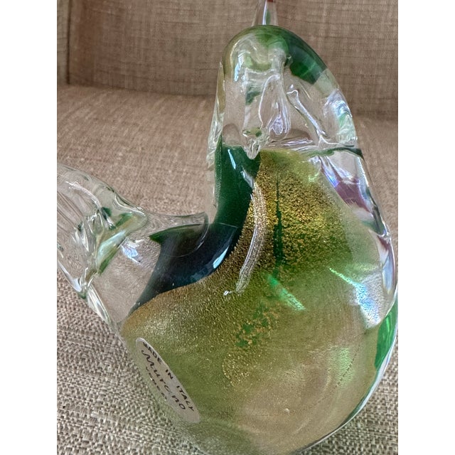 Vintage Murano Barovier Toso Yellow Blue Spots Gold Fleck Italian Art Glass Love Bird Figurine Paperweight For Sale In New York - Image 6 of 12