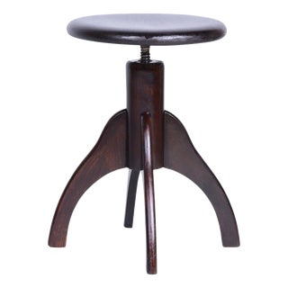Art Deco Piano Stool in Beech and Iron, Czech, 1940s For Sale