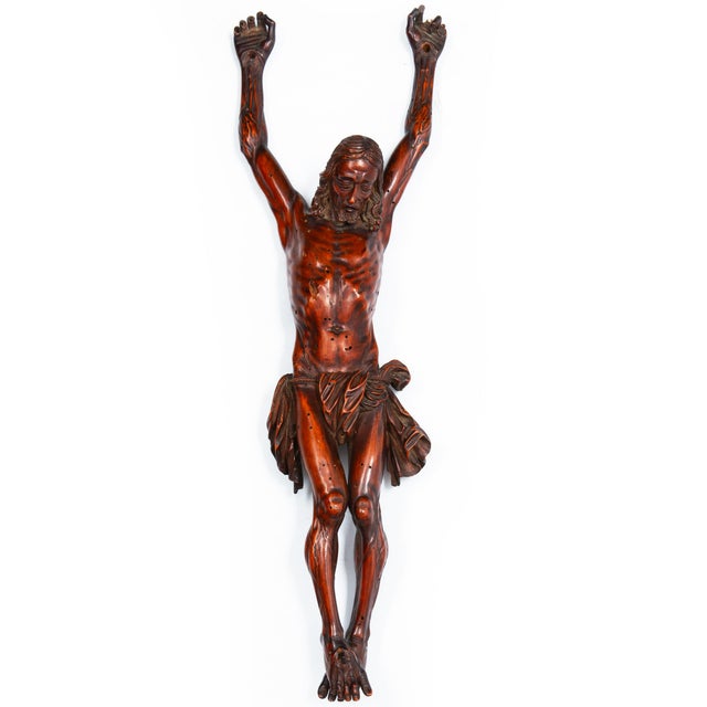A JANSENIST CORPUS CHRISTI Circa second half of the 17-century 17" H x 2 1/2" D x 5 1/2" W Carved boxwood The figure of...