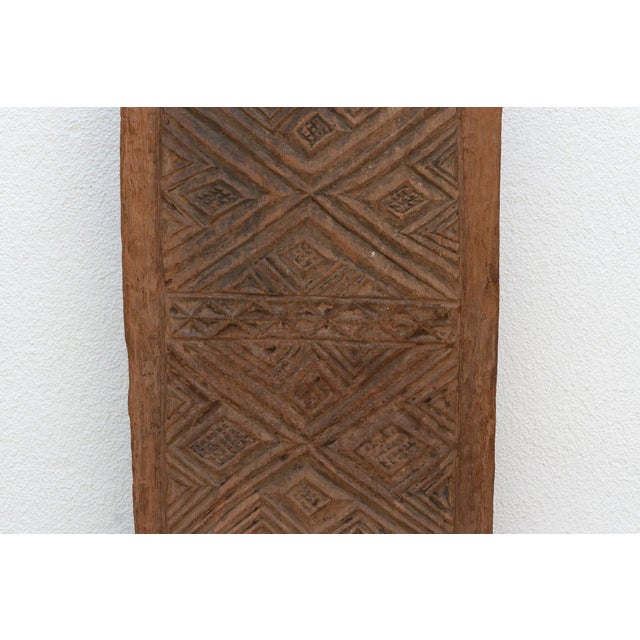 Early 20th Century Rustic Beautifully Carved Bandiagara Diamond Door For Sale - Image 5 of 8