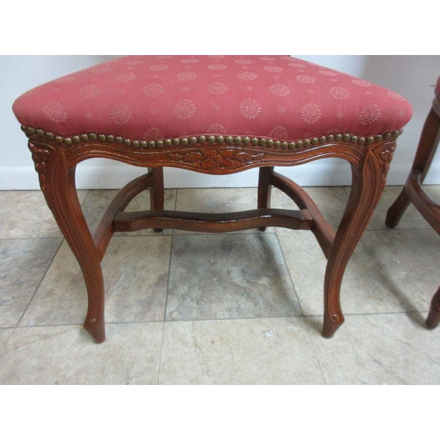 Vintage French Regency Carved Dining Chairs - a Pair For Sale - Image 4 of 12