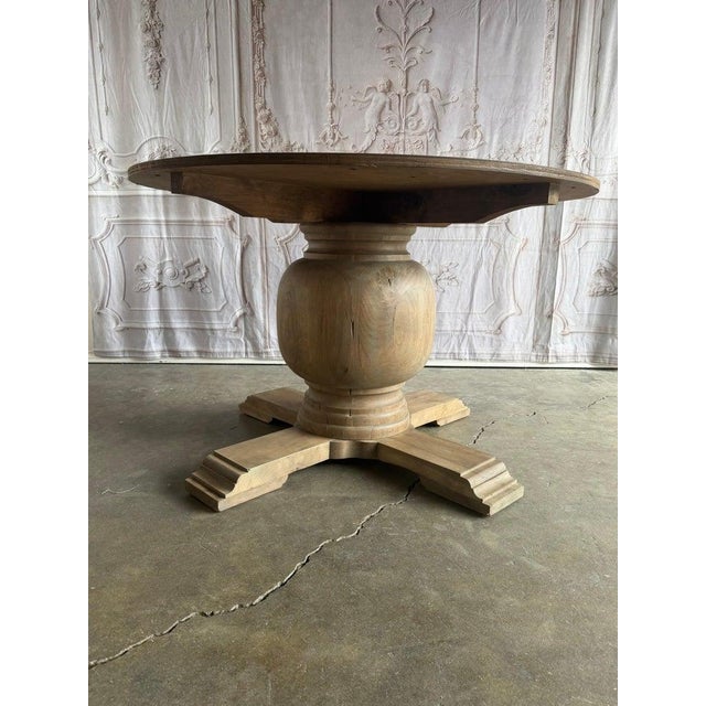 Rustic Walnut Pedestal Dining Table by Miamar Home For Sale - Image 13 of 17