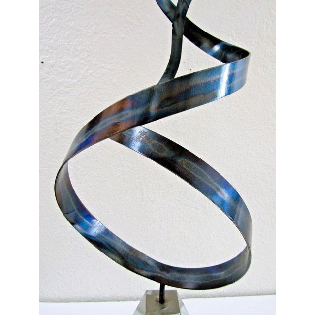 Abstract 1980s Euphoric Flame Metal Sculpture 36" Tall Original Peterson Artwork For Sale - Image 3 of 12