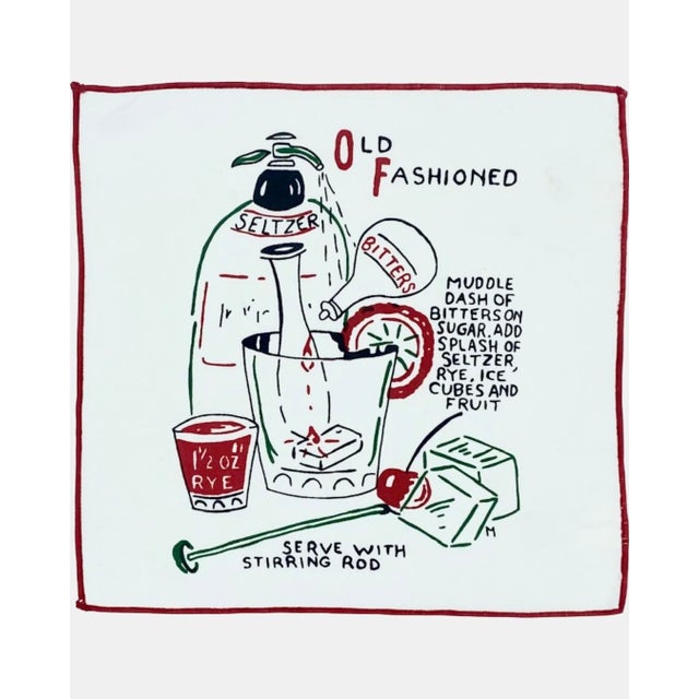 Textile Vintage Set 4 Restoration Hardware Estelle & Alvin's Cocktail Napkins For Sale - Image 7 of 11