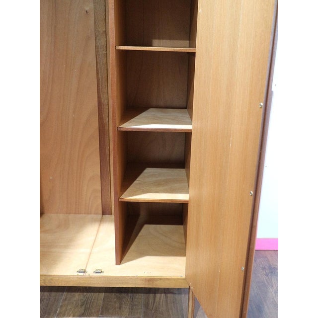 Wood 1960s Mid Century Modern Vintage Gentlemens Armoire Wardrobe by Younger Danish Style For Sale - Image 7 of 13
