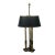Mid 20th Century Stiffel Brass 3-Light Bouillotte Table Lamp With Black Tôle Shade For Sale