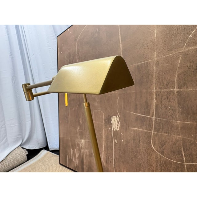 Modern Rh Métier Task Floor Lamp Lacquered Burnished Brass | Adjustable Swing Arm | Dimmable Task Lighting For Sale - Image 3 of 18