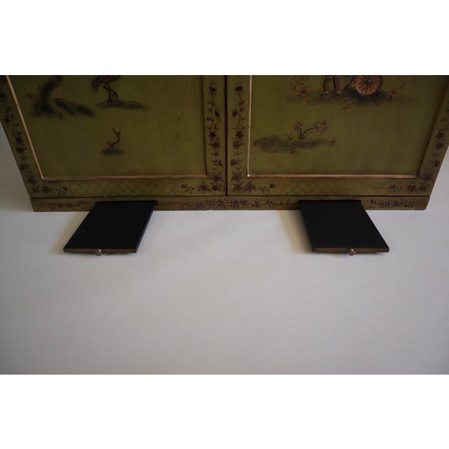Early 21st Century Chinoiserie Green Asian Hutch Cabinet For Sale - Image 12 of 13