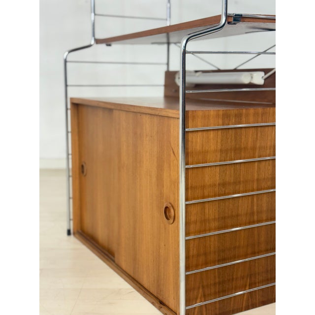 Wood Mid-Century Teak String Continental Bookcase by Nils Strinning, 1960s For Sale - Image 7 of 11