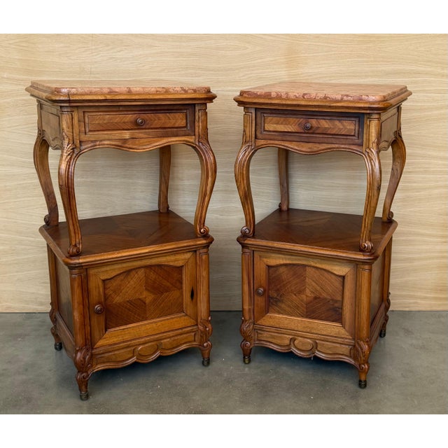 French Bedside Tables with Cabriole Legs, 1950s, Set of 2 For Sale - Image 18 of 18