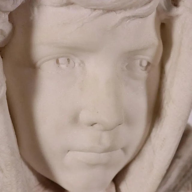 Sculpture of a Young Girl, Marble For Sale - Image 4 of 14