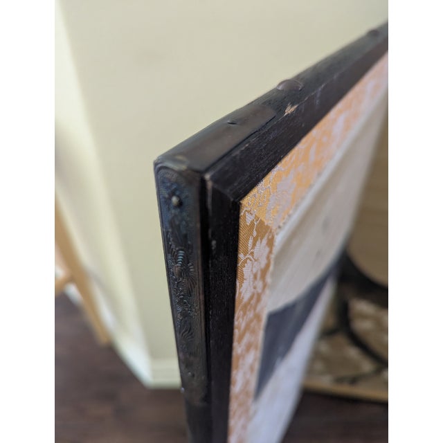 Japanese Four-Panel Screen Cherry Blossoms on Silk For Sale - Image 13 of 14