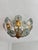 Vintage Italian Hand-Painted Sage Green Glass & Brass Floral Flush Mount Chandelier For Sale - Image 18 of 18