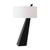 Obelisk Premium Quality Table Lamp, Black Oak, Satin Nickel, White Cotton-Linen Shade, Energy-Efficient Led Compatible For Sale - Image 4 of 7