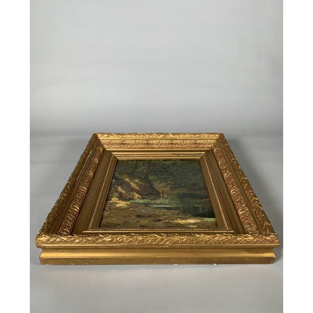 Renaissance Oil painting on canvas, signed Victor Vignon (1847-1909), woodland landscape, 19th century For Sale - Image 3 of 4