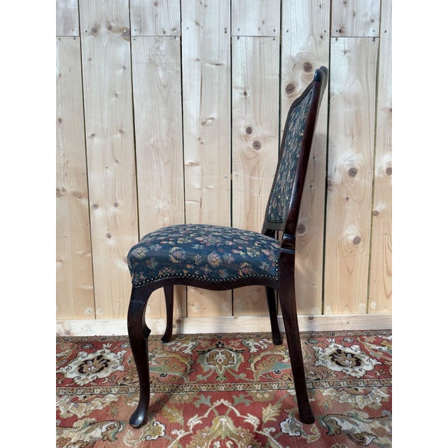 Brown 19th Century English Mahogany, Jacquard Fabric Chippendale Chairs, Set of 6 For Sale - Image 8 of 10