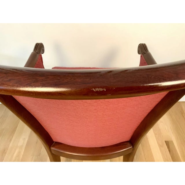 Wood Vintage Regency Style Upholstered Armchair For Sale - Image 7 of 12