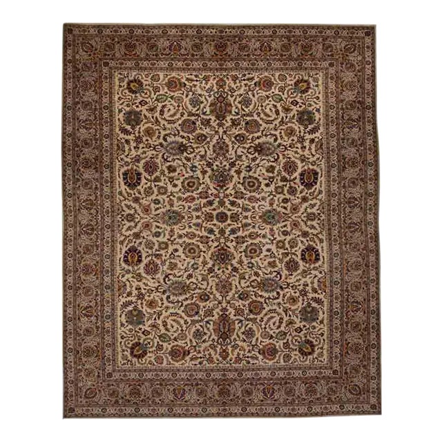 1960s Old Persian Kashan Rug 13’0″ X 16’3″ For Sale