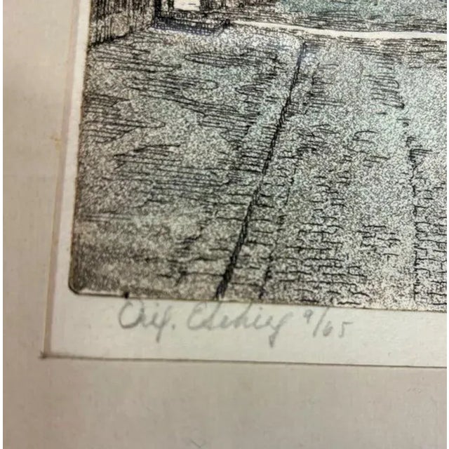 Beige Pair of German Nuremberg Village Aquatint Etchings Framed by Rudolf Veit For Sale - Image 8 of 8